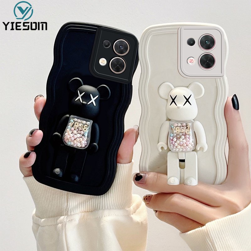 Ốp Điện Thoại Silicon Mềm Có Giá Đỡ Hình Gấu Kaws Cát Chảy Nhiều Màu Cho OPPO Reno 8 7 6 5 Pro 8Z 7Z 2 2F 5G