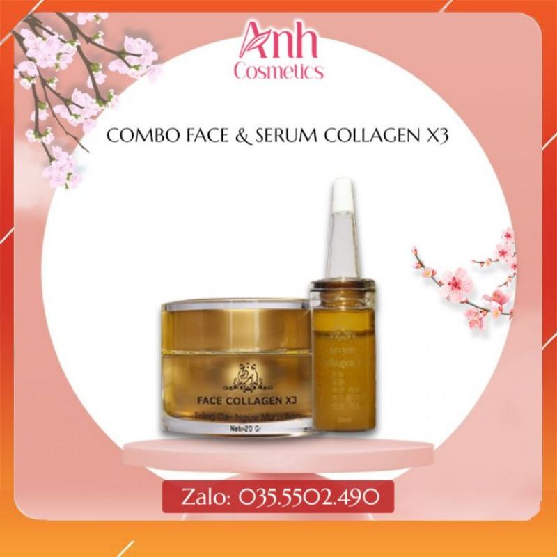 Combo Face và Serum X3 Collagen Đông Anh