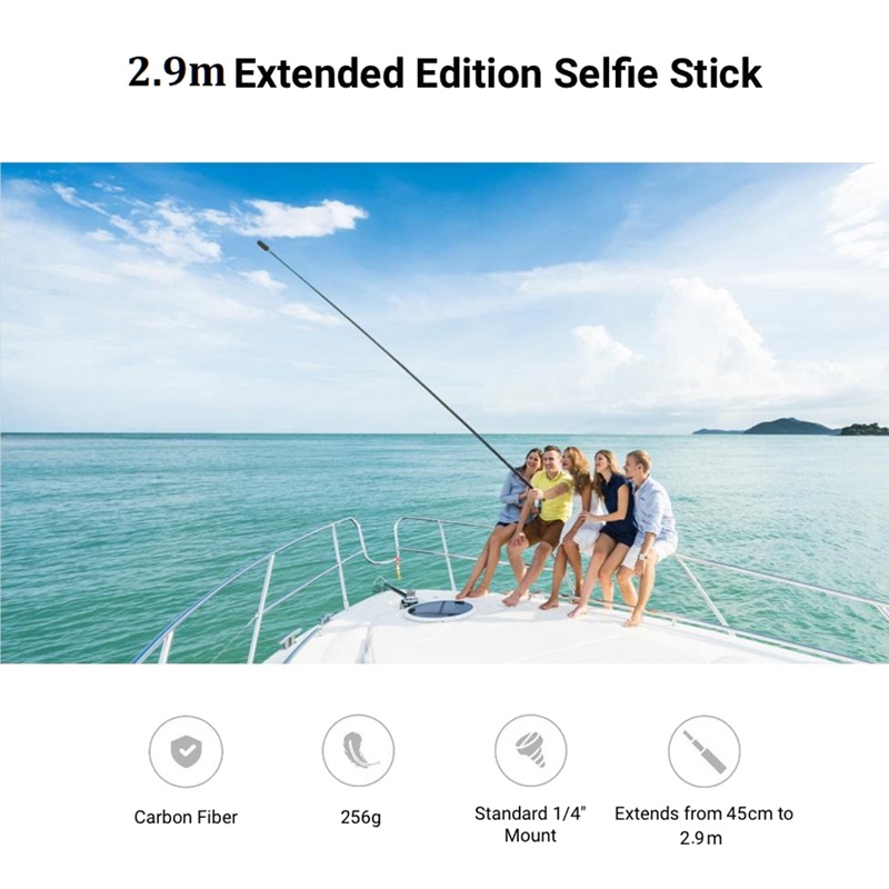 Gậy Tự Sướng Kéo Dài Bằng Sợi Carbon Cho Insta360 ONE X2 / ONE / ONE R Action