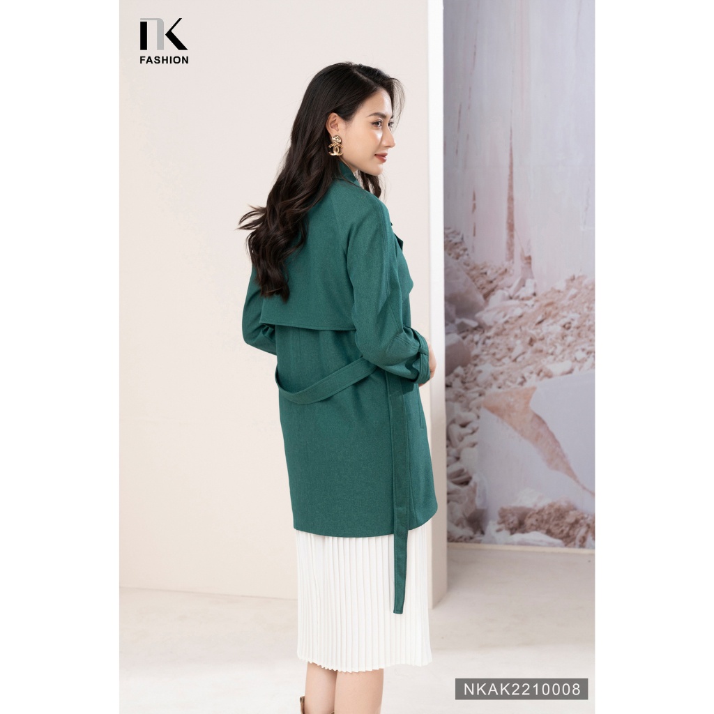 Áo Mangto Nữ Công Sở Hàn Quốc NK Fashion 4 Cúc Dáng Suông Chất Kaki Hàn Sang Trọng NKAK2210008