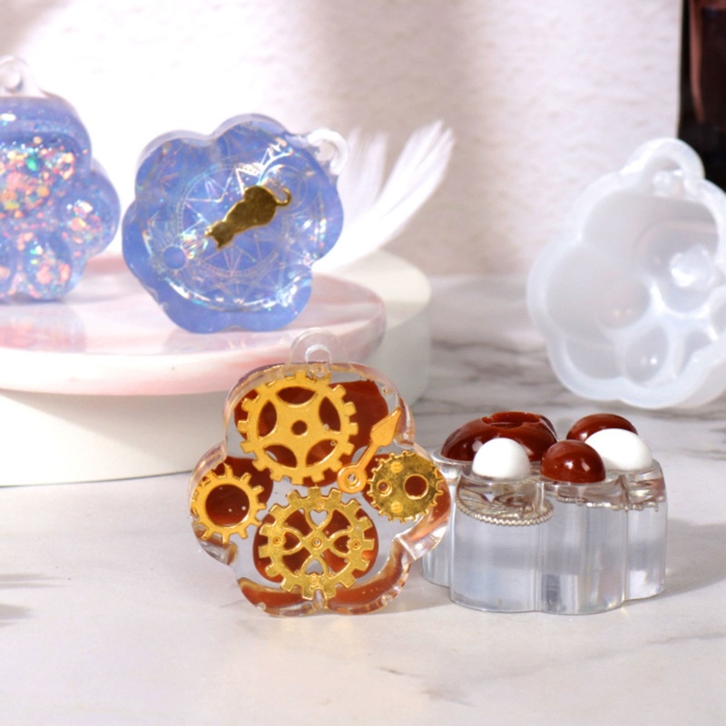 Khuôn Silicone Làm Móc Khóa Hình Dấu Chân Mèo DIY