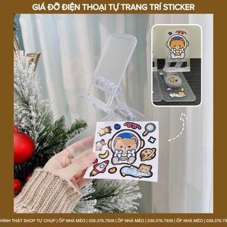 Giá đỡ điện thoại kèm sticker dán
