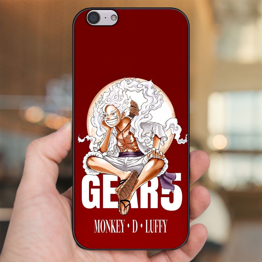 Ốp lưng Oppo A39, F3 Lite viền đen in hình Luffy Gear 5 Nika One Piece Đảo Hải Tặc