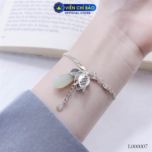 Lắc tay xích bạc thái mix hoa lan chất liệu bạc Thái 925 thời trang phụ kiện trang sức Viễn Chí Bảo L000007