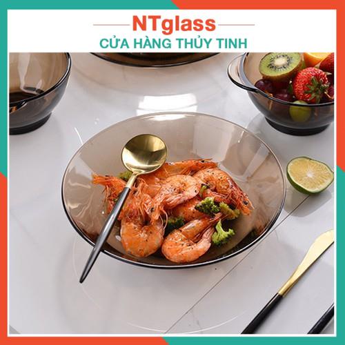 Dĩa thủy tinh cường lực nâu khói D3014C Duralex -Thương hiệu cao cấp từ Pháp
