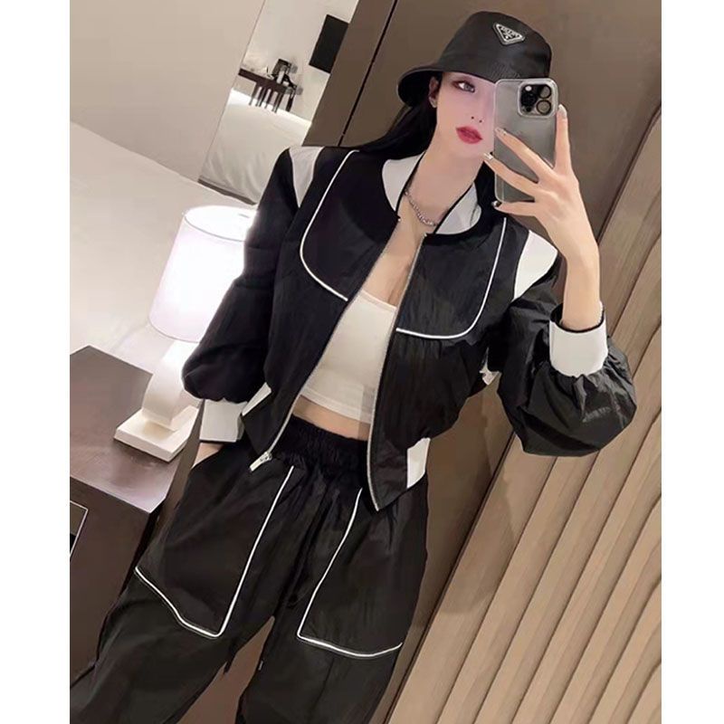 Bộ Đồng Phục Bóng Chày Hai Mảnh Áo Khoác Chống Nắng Phối Quần Dài Đến Mắt Cá Chân Thời Trang Mùa Thu 2022