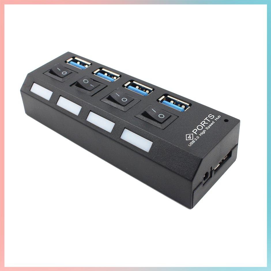 【giao hàng hôm nay>>>USB 3.0 High Speed Hub with Separate Four Ports Compact Lightweight Power Adapter Hub with Power Supply