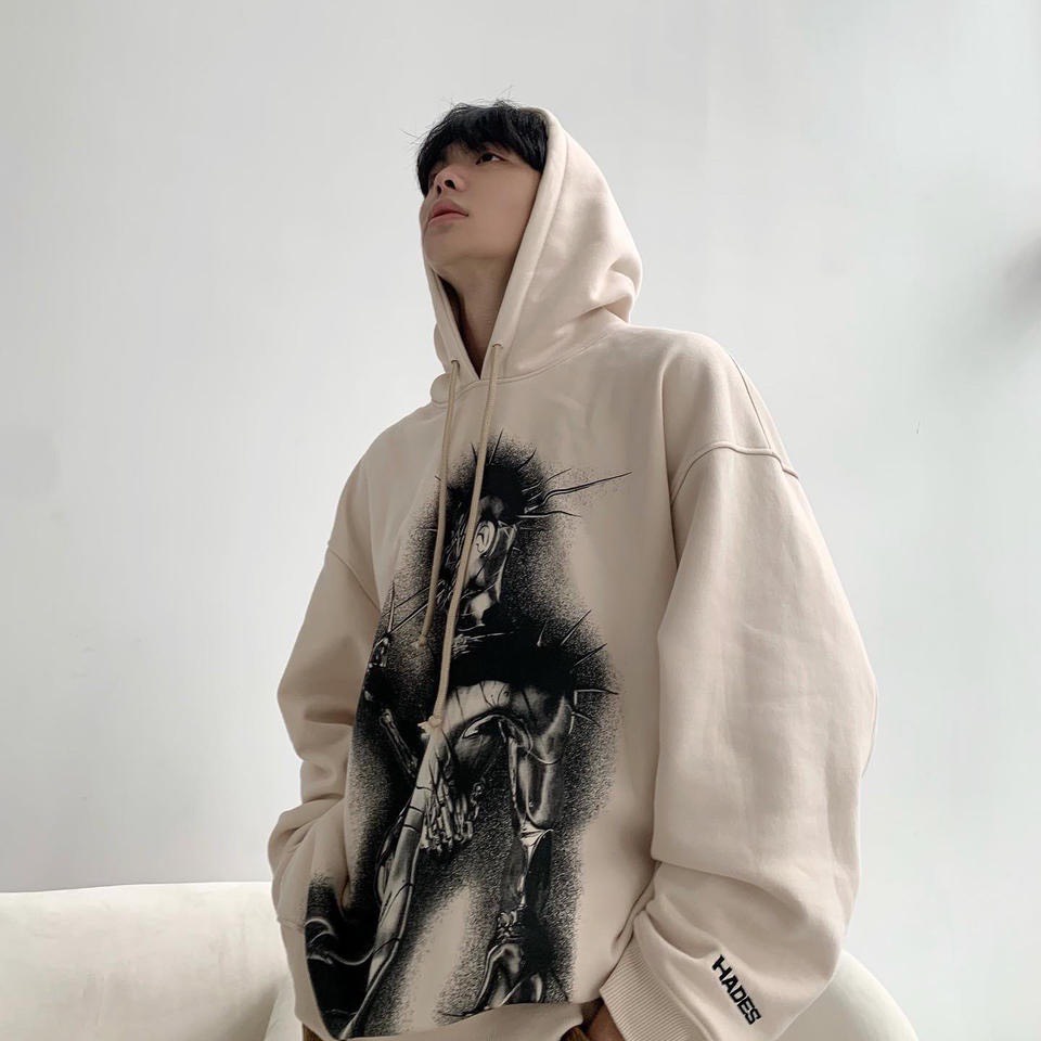 Áo Hoodie HADES Mũ Trùm Form Rộng Unisex Nỉ Bông 100% Cotton