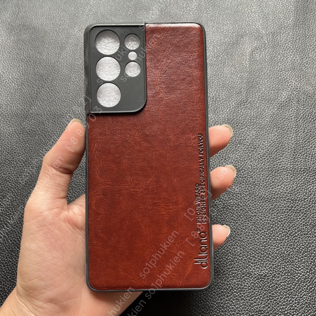 Ốp da Samsung Galaxy S21 Ultra dẻo có viền bảo vệ cam