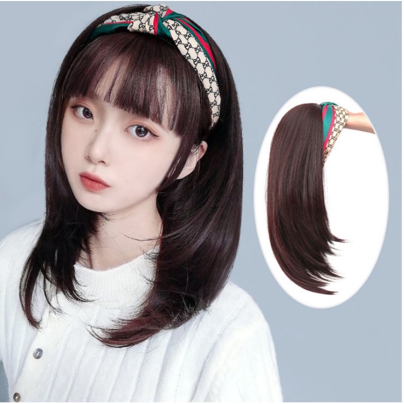 TÓC GIẢ U 3/4 ĐẦU KÈM CÀI BĂNG ĐÔ THỜI TRANG ND076