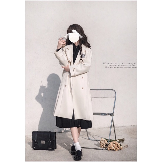 YAS0086-Set áo váy JK dáng dài sinh viên đại học