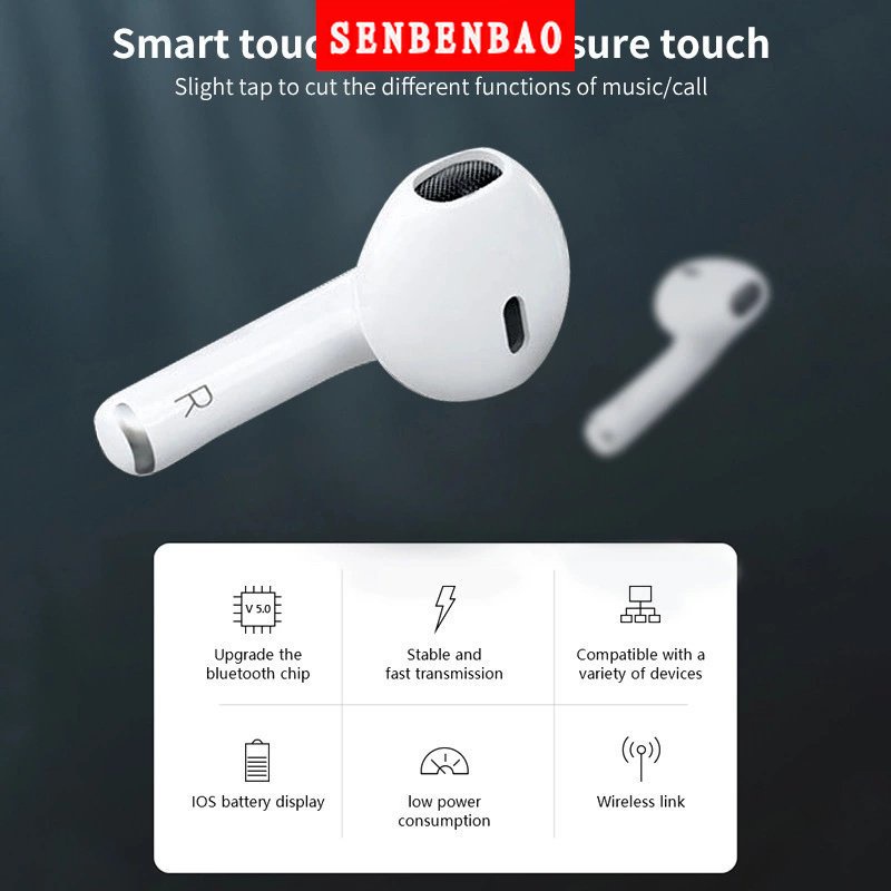 Tai nghe bluetooth không dây SENBENBAO Air Pro 6 TWS có micro hỗ trợ tập thể thao thích hợp cho Apple IPhone Xiaomi