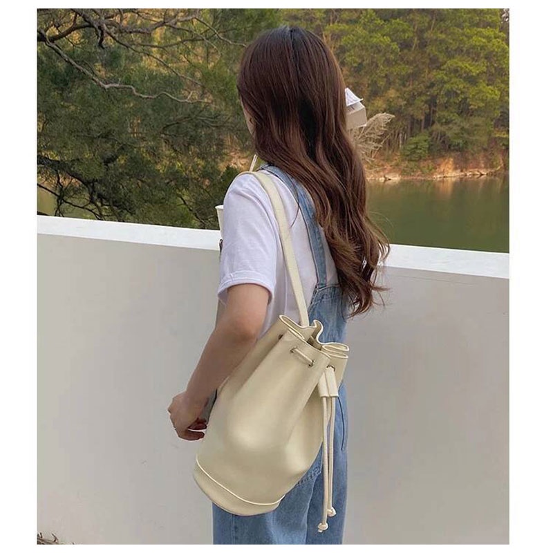 Mischa Túi Đeo Vai Da PU Màu Trơn Sức Chứa Lớn Phong Cách retro Đơn Giản Dễ Phối Đồ