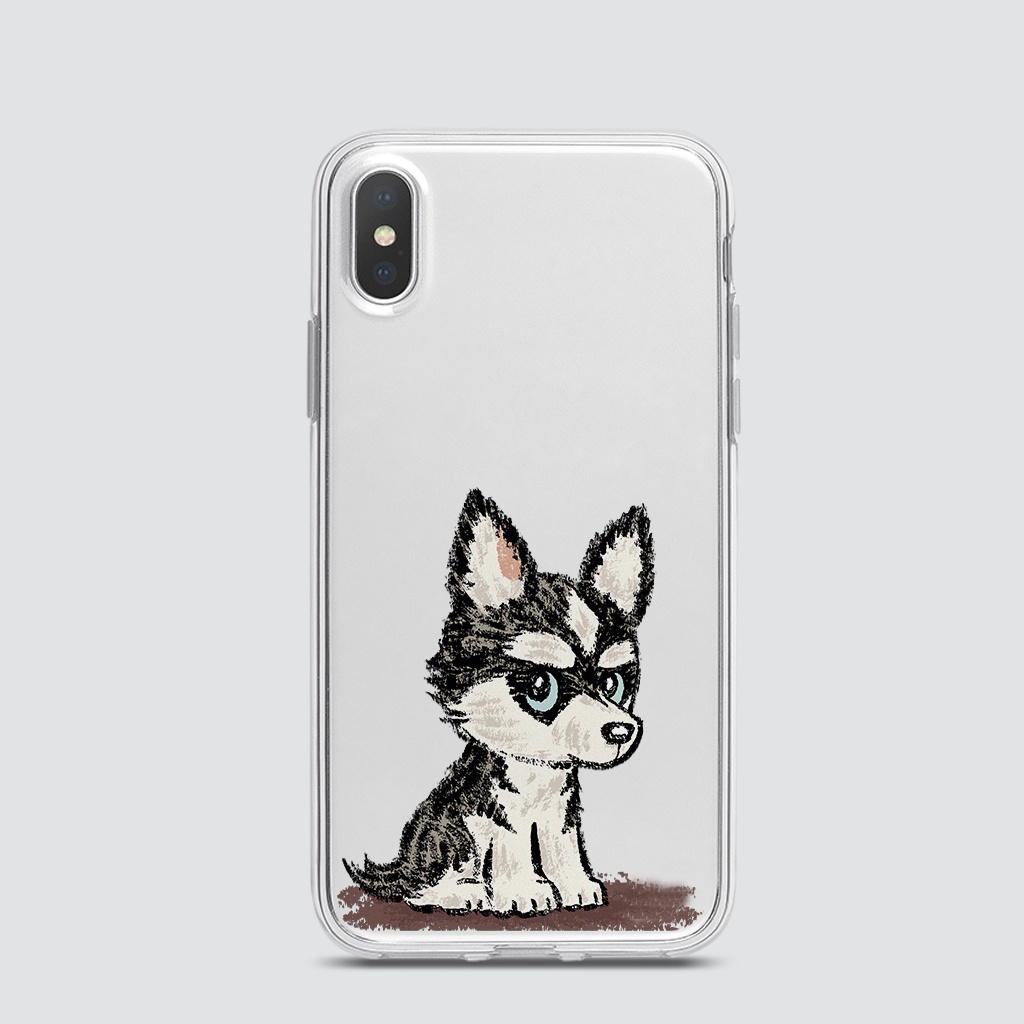 Ốp lưng iphone Cún đáng yêu silicon vuông dẻo ip 7 8 Plus 6 6s Plus 11 13 12 14 Pro MAX XR X XS MAX SE 2020 u397