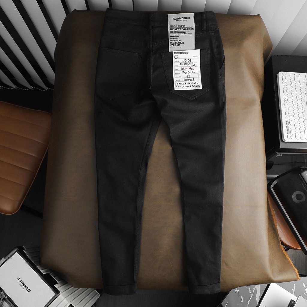 Quần Jeans Nam Cropped Trempo Trơn Chất Vải Denim Bền Đẹp Phong Cách Lịch Sự Form Slimfit Tôn Dáng - FAPAS