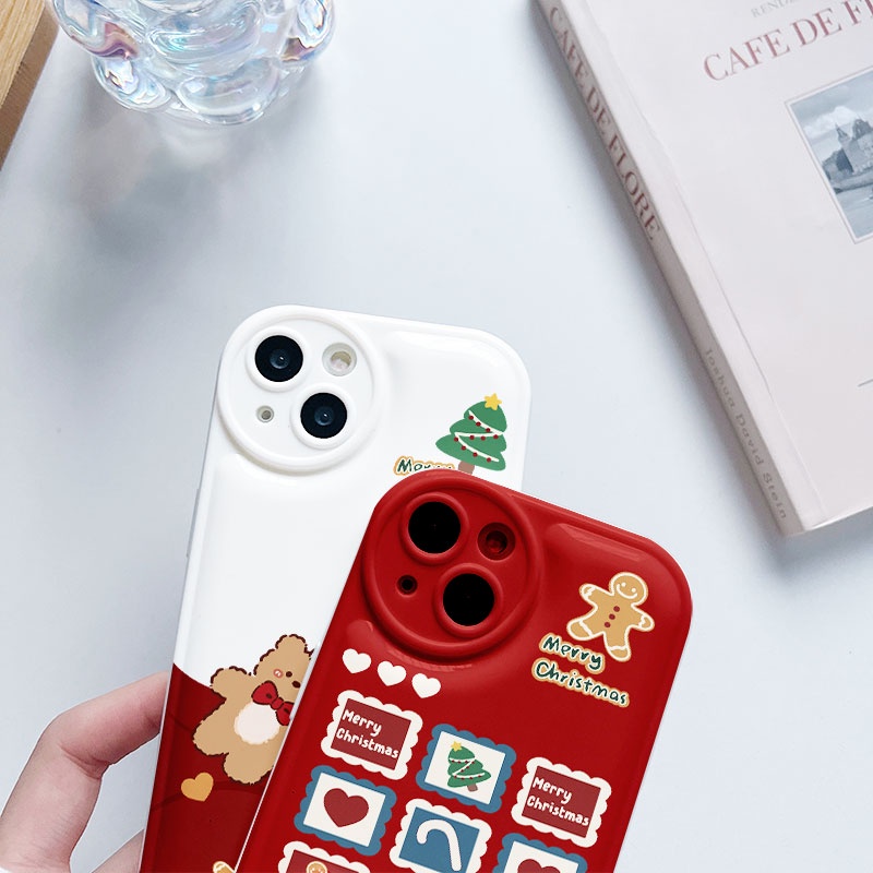 Ốp Điện Thoại Silicon TPU Mềm Chống Sốc In Họa Tiết Giáng Sinh Cho iPhone 14 13 12 11 Pro Promax 6 6S 7 8 Plus X XR XSMax SE