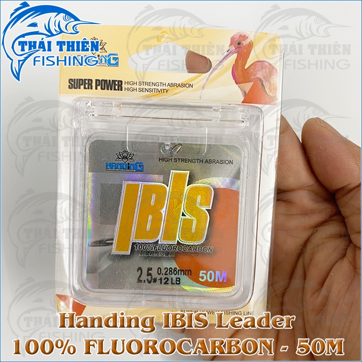 Dây Câu Cá Leader Handing IBIS 100% Fluoro Carbon Cuộn 50m Dùng Làm Thẻo Câu Đài