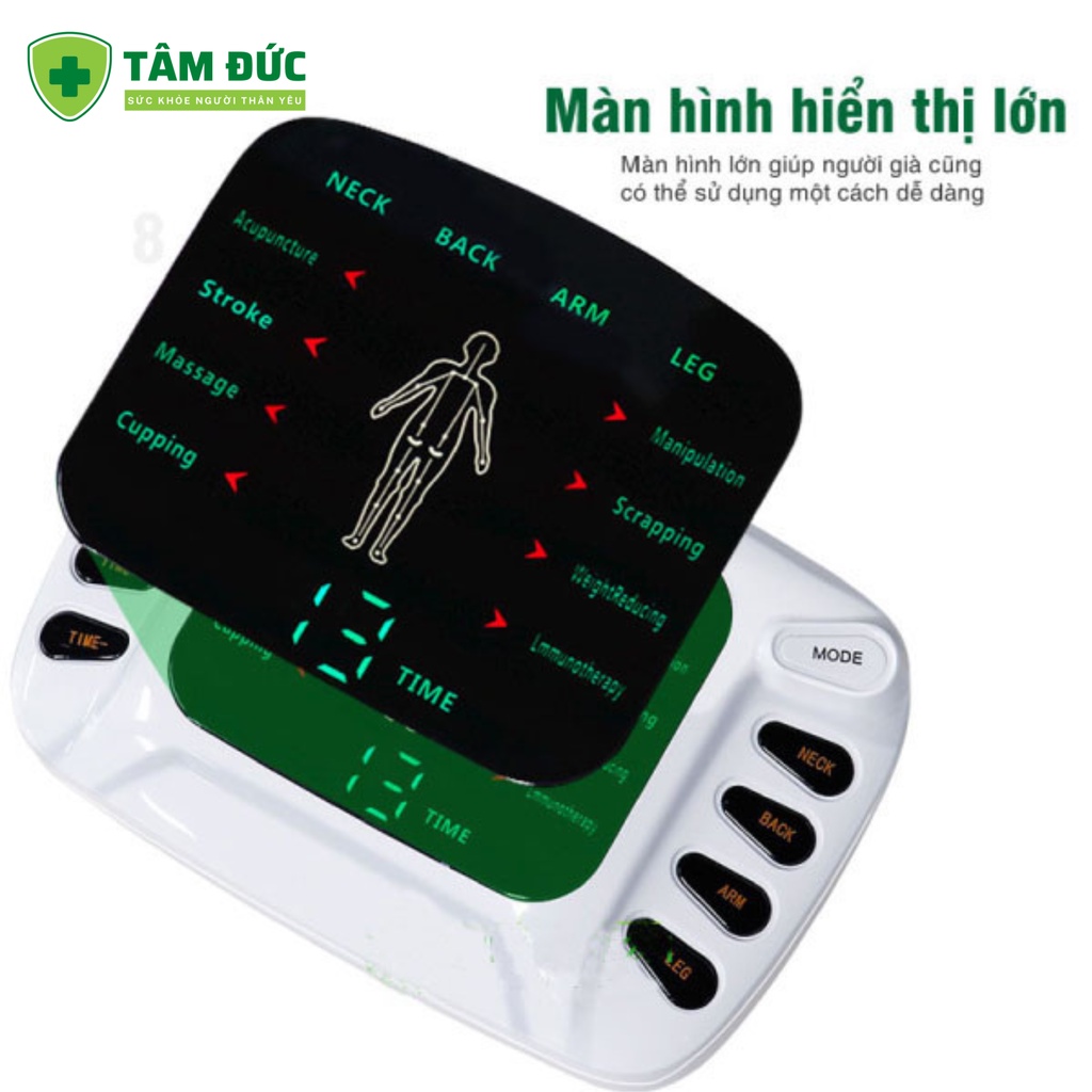 Máy massage xung điện 8 miếng dán YTK-309B, máy mát xa 8 chế độ massage 15 cường độ xung điện