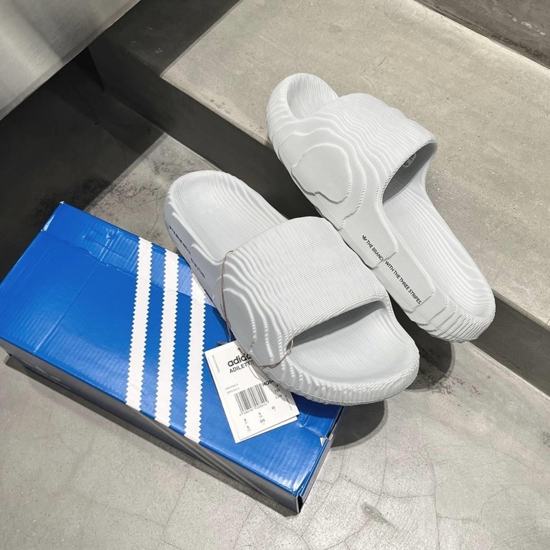 Dép quai ngang Adidas Adilette 22 "Clear Grey"  Màu Ghi Xám| PiuPiu Authentic