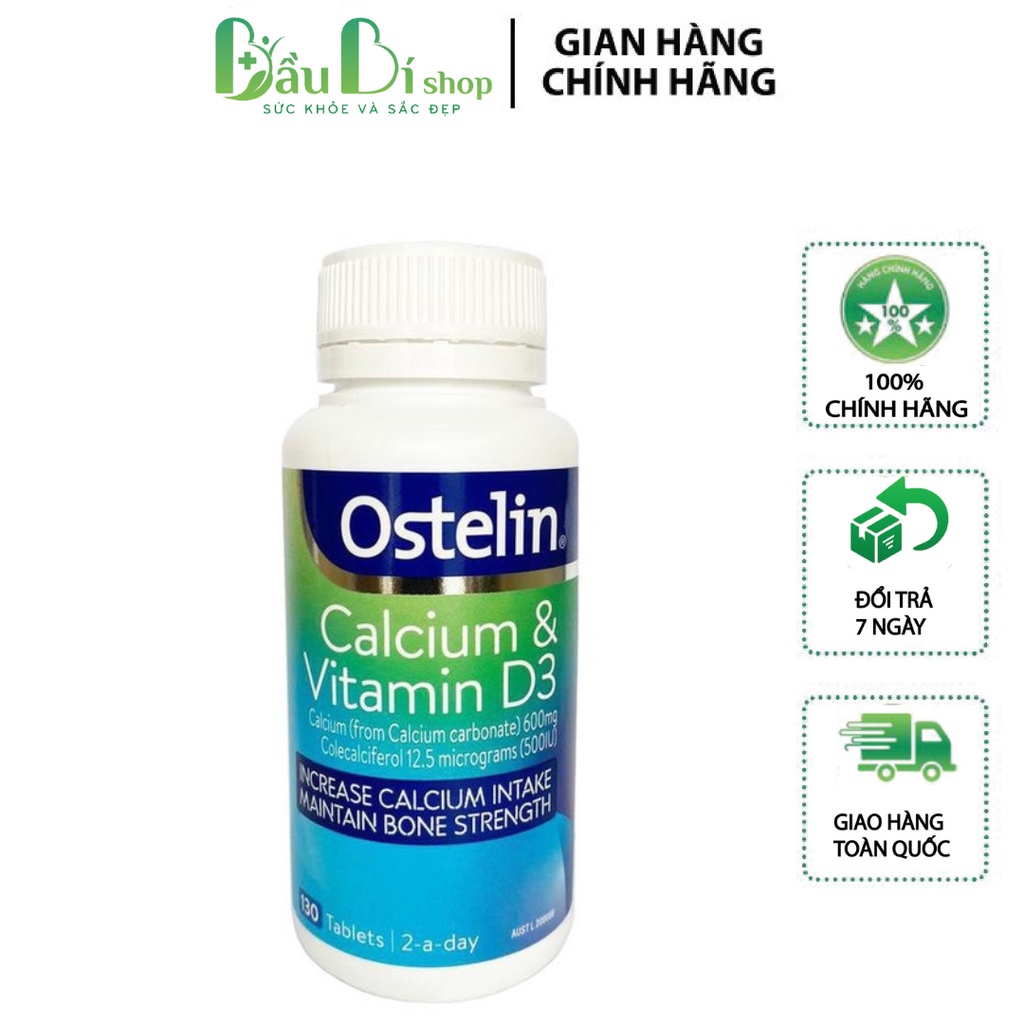 Viên Uống Bổ Sung Calci D3 Cho Bà Bầu Ostelin Calcium & Vitamin D3 Úc