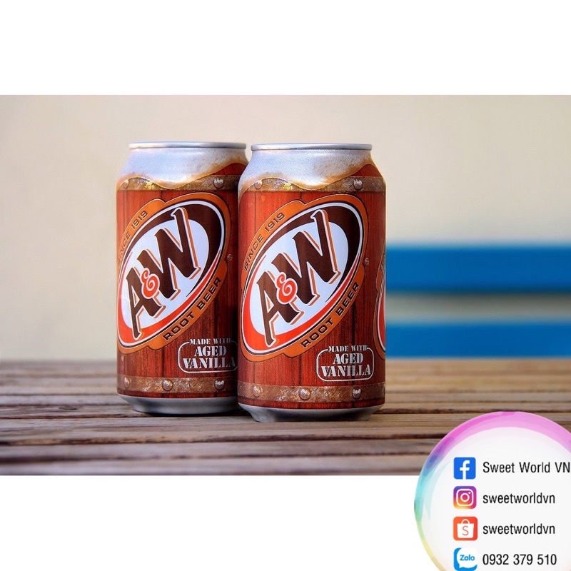 [THÙNG 12 LON] Nước ngọt xá xị A&W (350ml) - Mỹ
