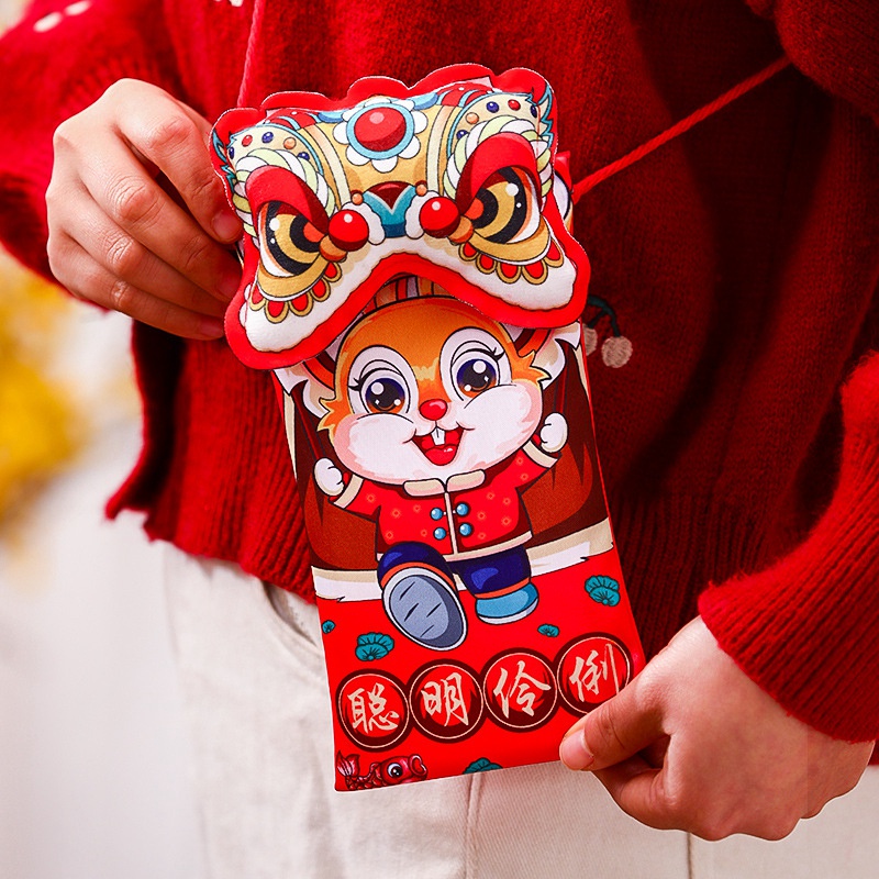 Bao Lì Xì Đỏ Hoạt Hình 3D CNY Sáng Tạo 2023