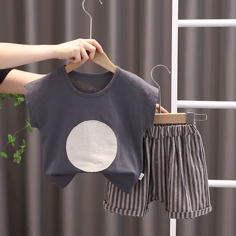 Phong cách Hàn Quốc mùa hè bông bé quần áo Set 100% cotton cho trẻ em 0-5 tuổi