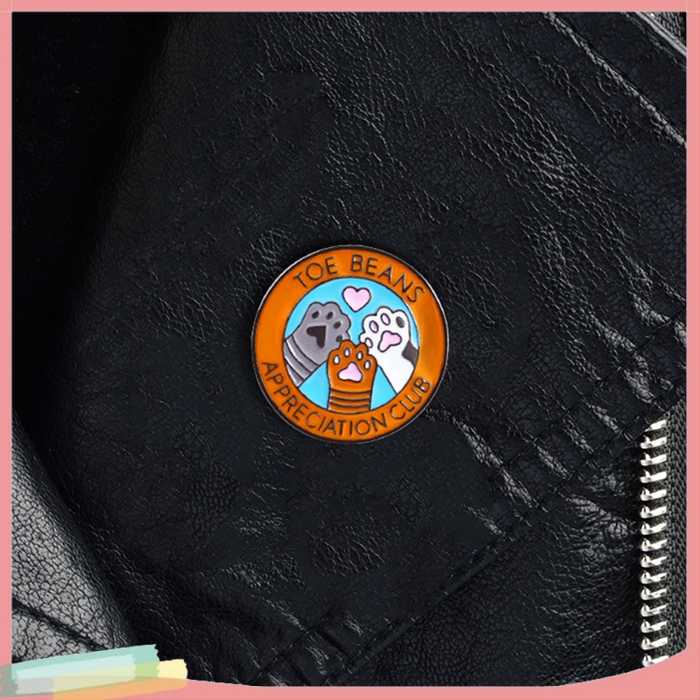 Huy hiệu cài áo hình bàn chân mèo hoạt hình dễ thương