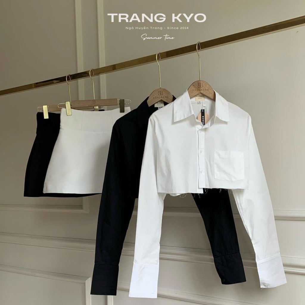 Sơ mi croptop Hàn Quốc TRANG KYO hàng thiết kế cao cấp - ABB898