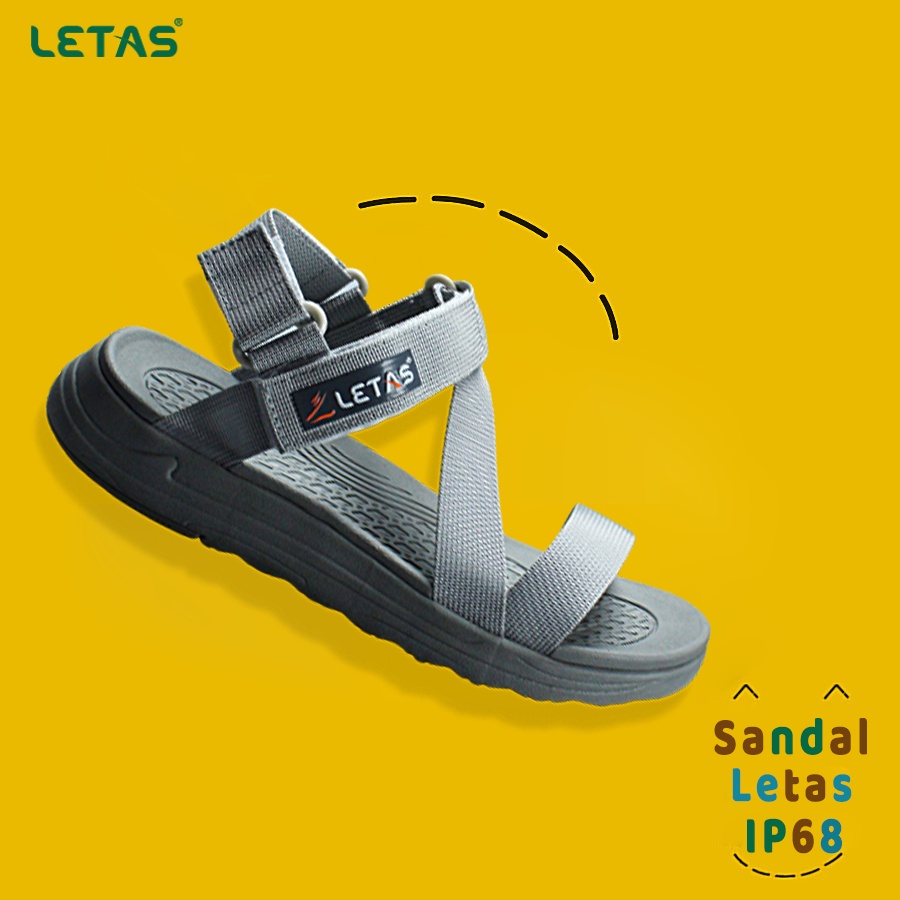 Sandal Nữ Letas IP 68 nhẹ nhanh khô màu xám