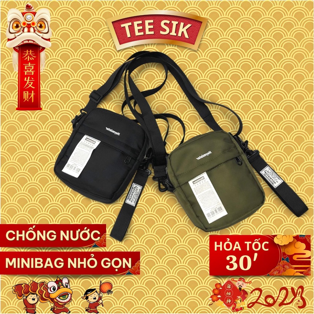 Túi đeo chéo mini nam nữ TEE SIK túi đeo vai unisex nhỏ gọn chất liệu vải Canvas chống nước nhiều ngăn TS12