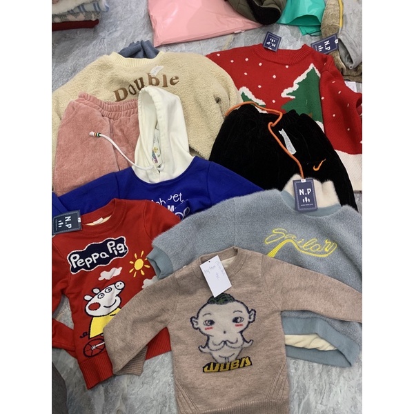 Áo len lông thỏ lót lông trẻ em chọn trên live