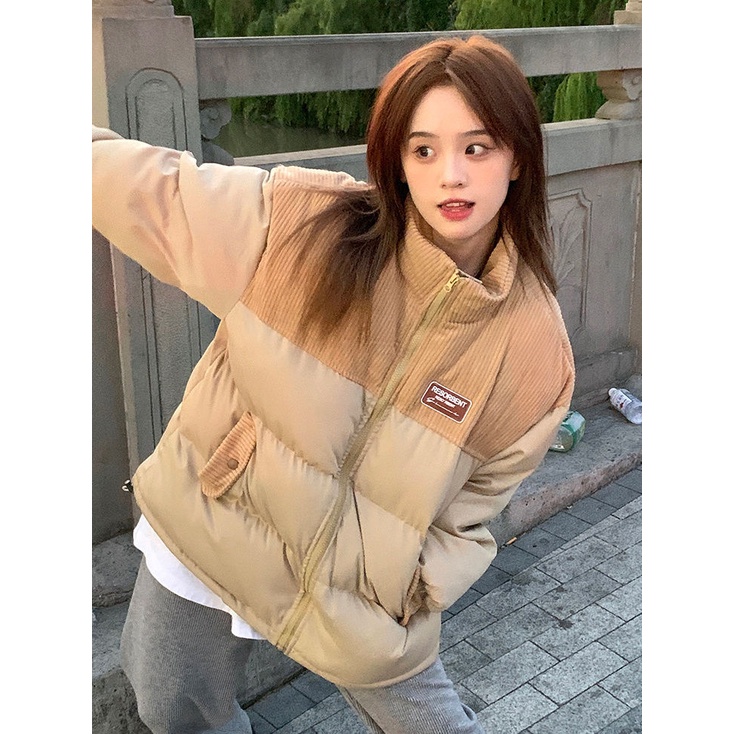Áo bông dày kiểu Hàn Quốc rộng rãi giữ ấm