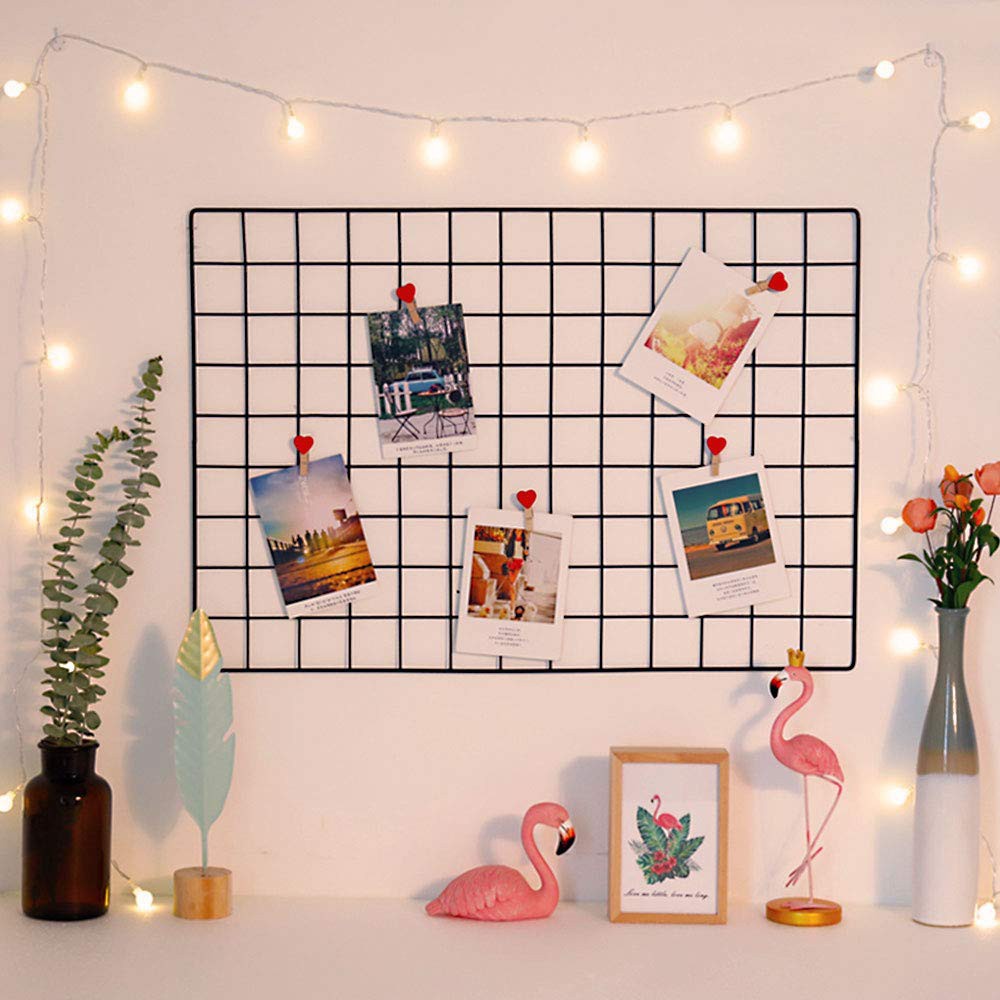 Khung Lưới Thép Trang Trí Treo Tường, Phụ Kiện Trang Trí Rổ Sắt Decor Cài Lưới Đựng Đồ Đa Năng