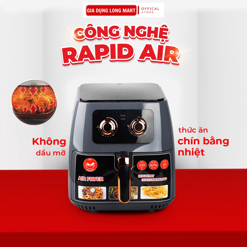 💥Nồi Chiên Không Dầu Sharp ThaiLand 10,2L KS 21722, Công xuất Bảo Hành 12 Tháng