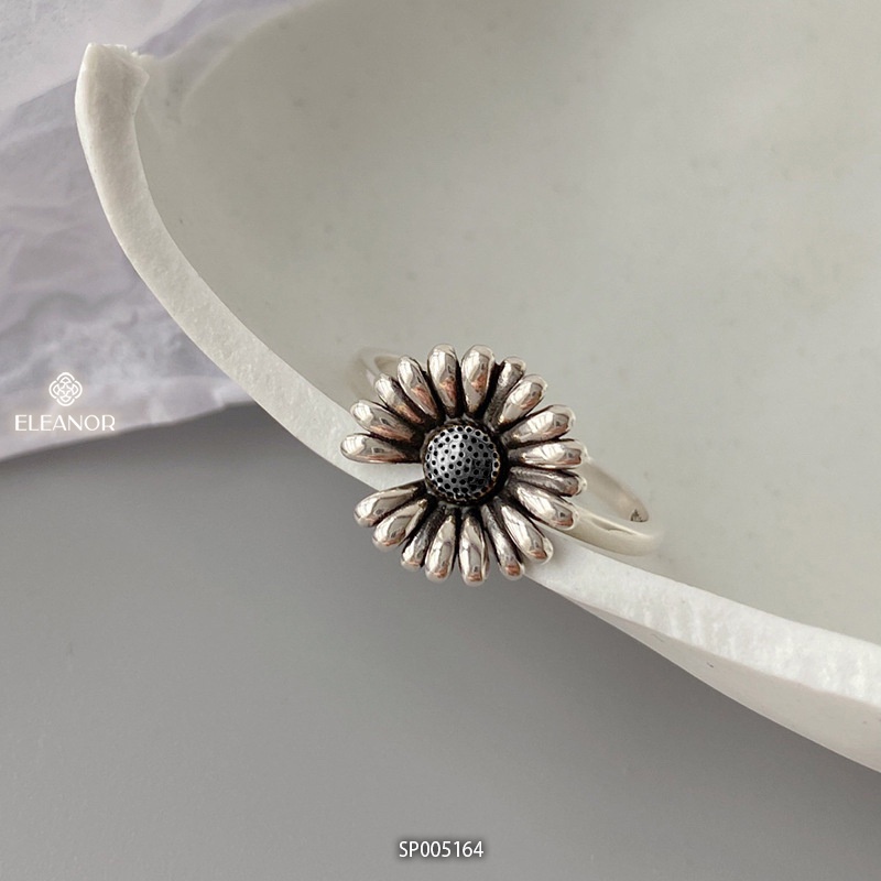 Nhẫn nữ bạc 925 Eleanor Accessories hình bông cúc phụ kiện trang sức 5164