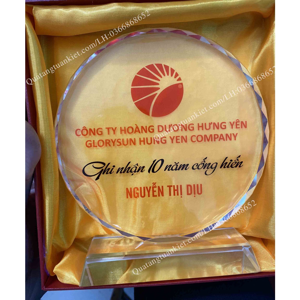 Combo 5 kỷ niệm chương pha lê tròn đường kính 12cm
