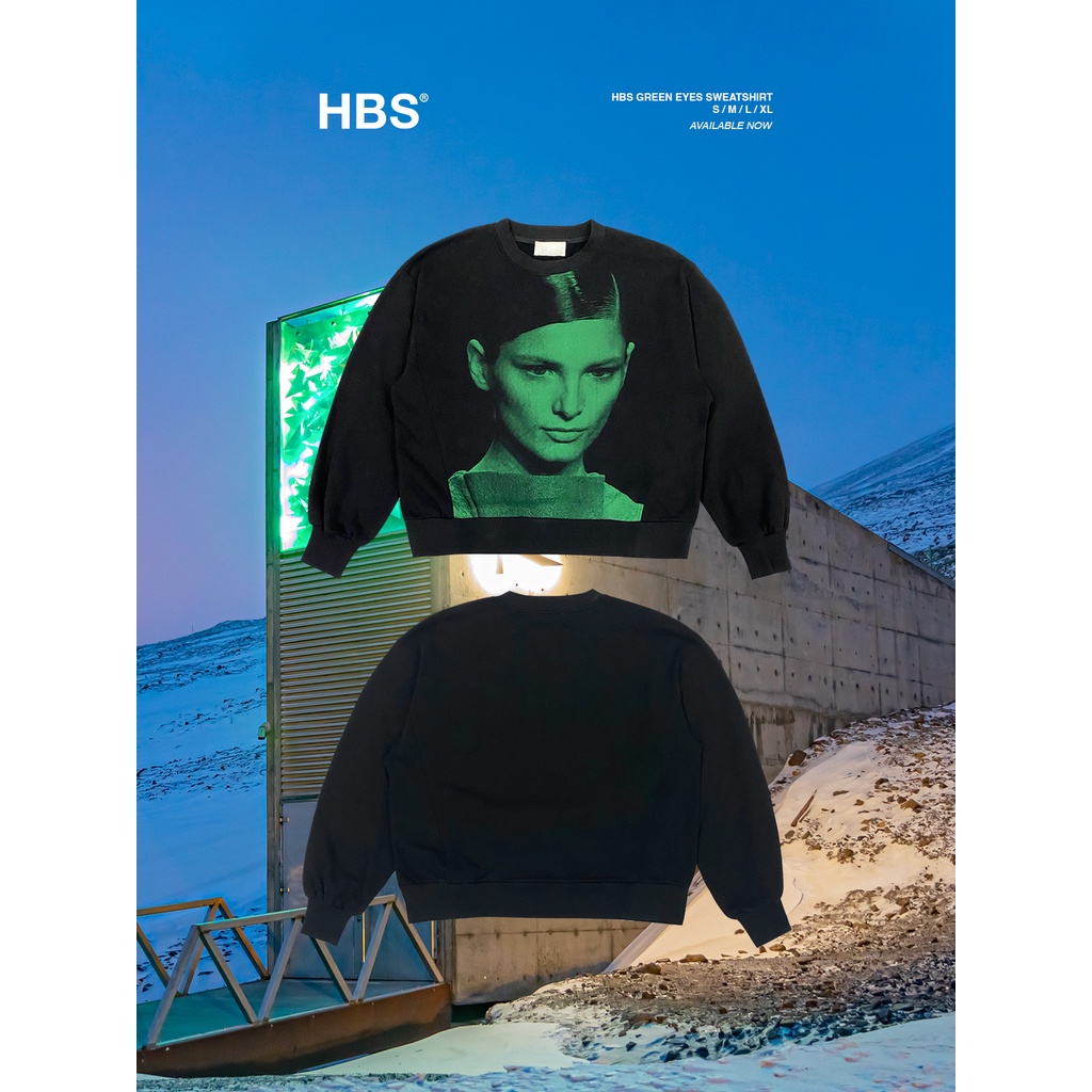 Áo sweater nỉ da cá HBS GREEN EYES SWEATSHIRT