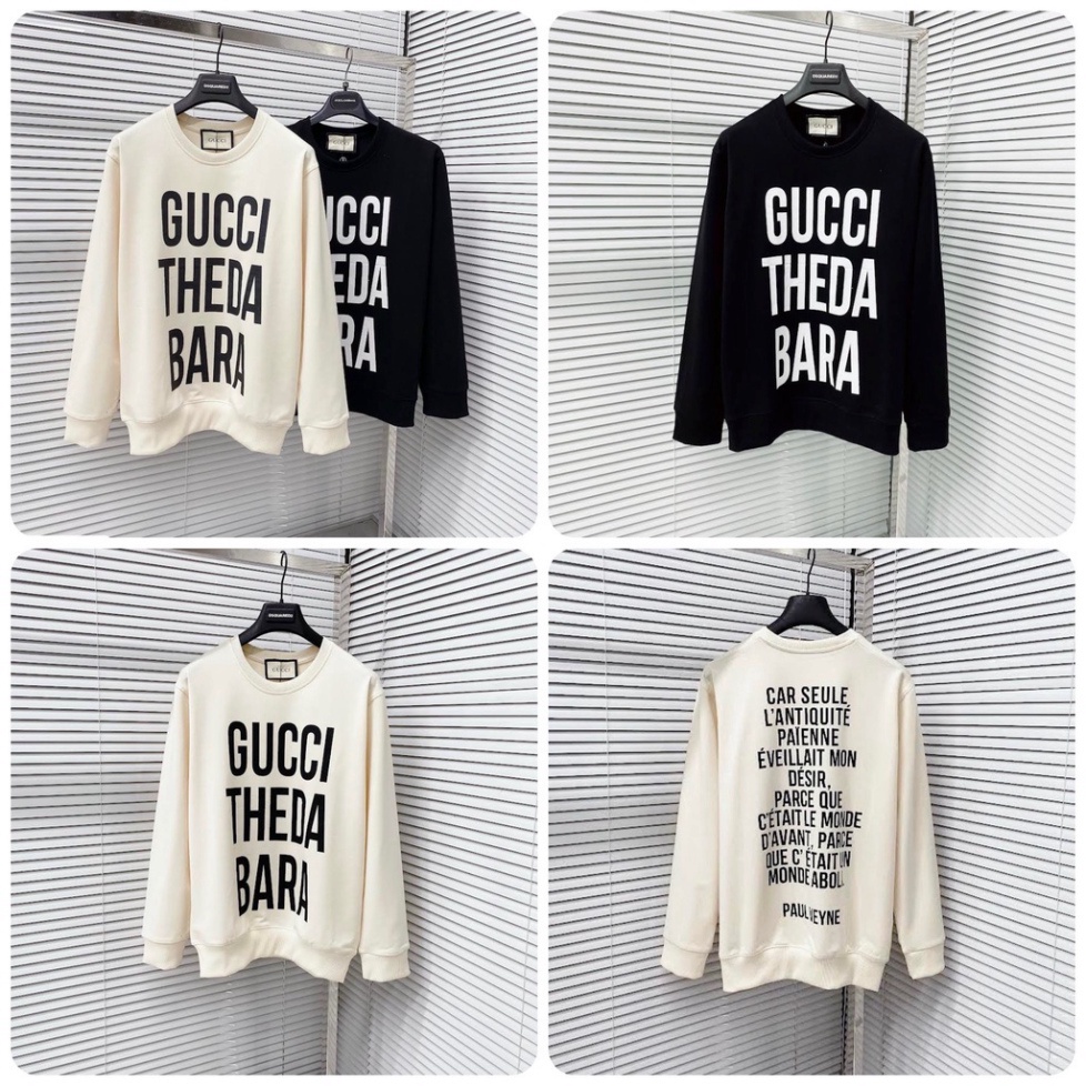 Áo sweater, áo nỉ Nam Nữ gucci In Chữ Cao Cấp GC theda bara- Áo Nỉ GC nam Nữ 1911 STORE