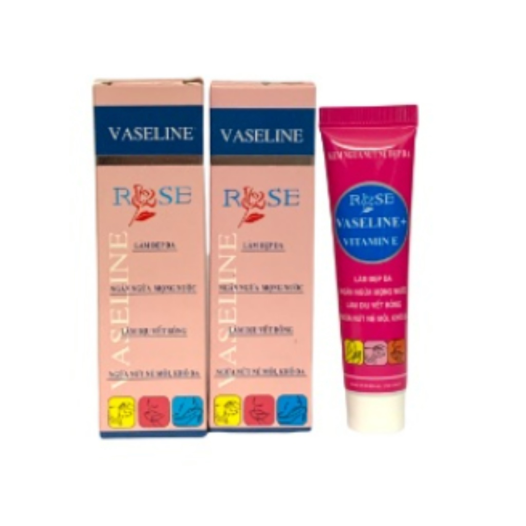 Vaseline Rose Tuýp 10g, Dưỡng ẩm, Hỗ trợ dưỡng nẻ, giảm nẻ mặt, nẻ môi, thâm môi