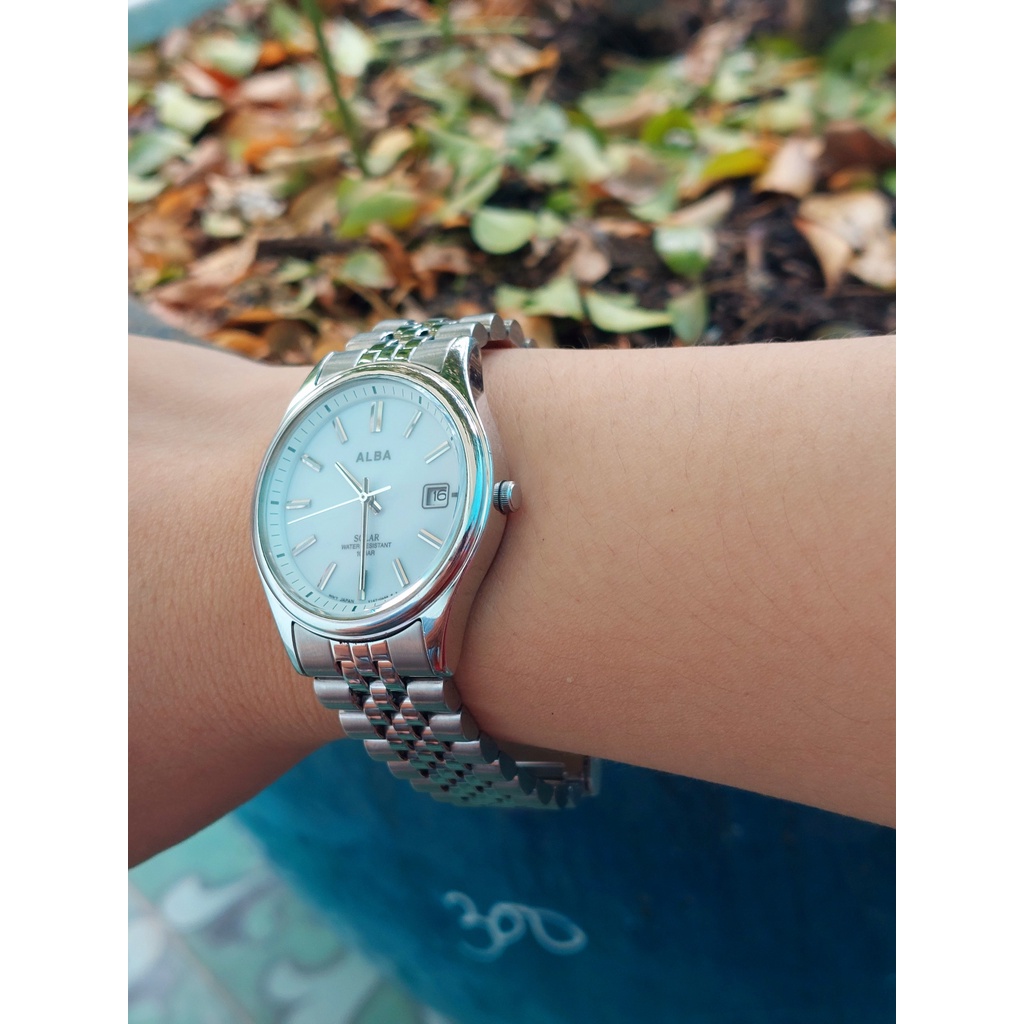 Đồng hồ nam Alba mặt trắng men chạy pin hàng Si