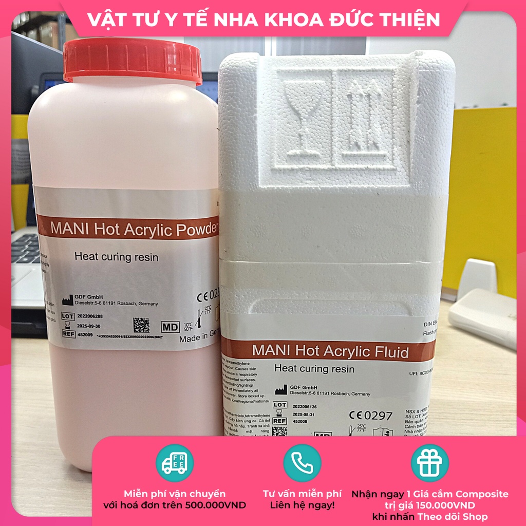 Mani Futura Basic Hot Powder & Liquid - Bột nhựa cường lực Nước nhựa nấu cường lực Bột gân máu giả h