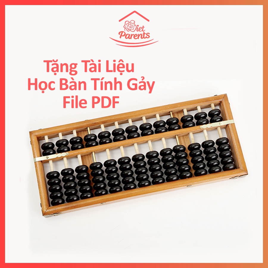 Bàn Tính Trung Quốc - Loại Bàn Tính Soroban Cổ 13 Cột Có Hai Hạt Trời - Kích Thước 28.5*12*2.3cm