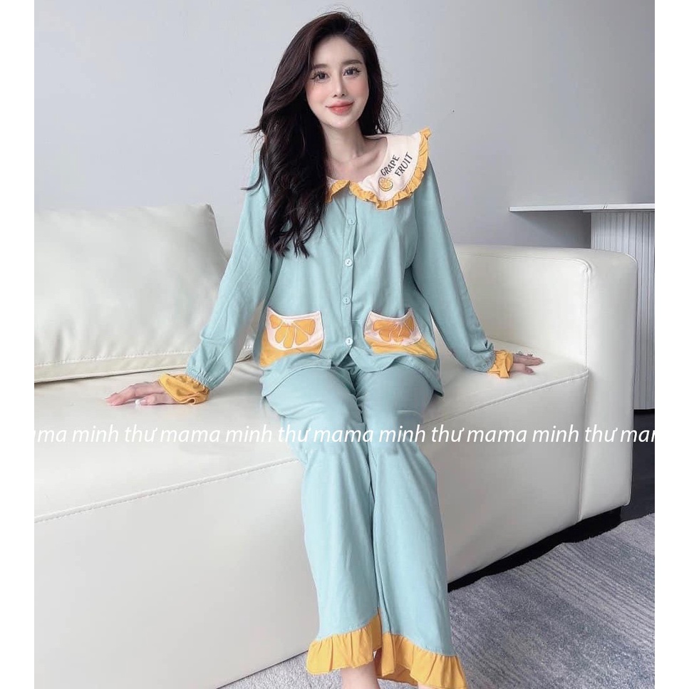 Bộ bầu - bộ sau sinh - chất liệu cotton - kiểu mới thời trang ( Dài - Túi - Múi Cam )