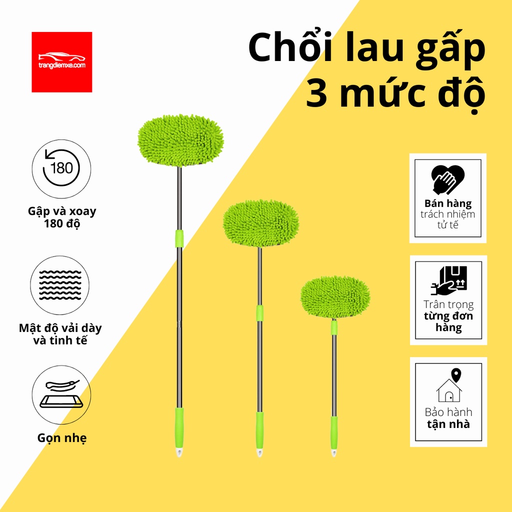 Chổi Rửa Xe Ô Tô Gấp Ba Mức Độ Chenille Chổi Lau Xe Ô Tô Gập 180 Độ Tiện Lợi Trangdiemxe 6 By-981