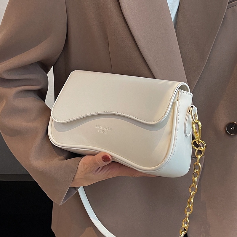 Túi Đeo Chéo Hình Vuông Cỡ Nhỏ Phối Dây Đeo Sợi Xích Thời Trang Cho Nữ