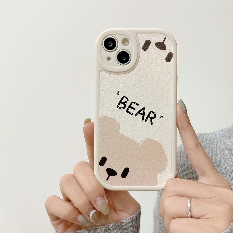 Ốp lưng iPhone 15 14 13 12 11 Pro Max X XR XS Max 8 7 6 6S + Plus SE 2020 iPhone15 iPhone14 iPhone13 iPhone12 iPhone11 iPhone8 iPhone7 Round Protect Camera Bear Soft Case