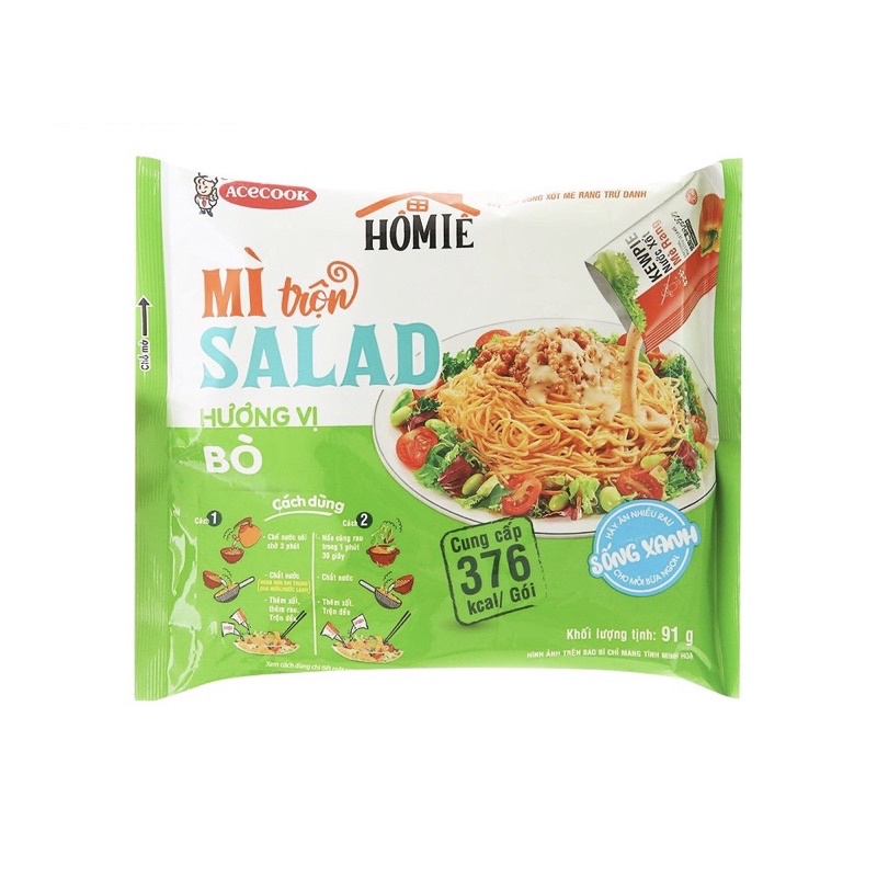 Mì trộn salad home vị bò