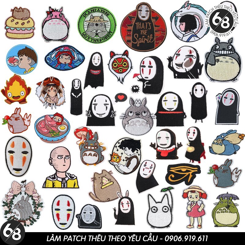 Sticker ủi nhiệt vải thêu logo hình hàng xóm của tôi là Totoro-vô diệm dễ thương cute - Patch ủi quần áo balo H36