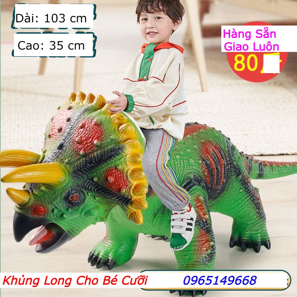 Đồ chơi Khủng long bạo chúa T-Rex khổng lồ có yên cho bé ngồi, biết kêu quà noel cho bé